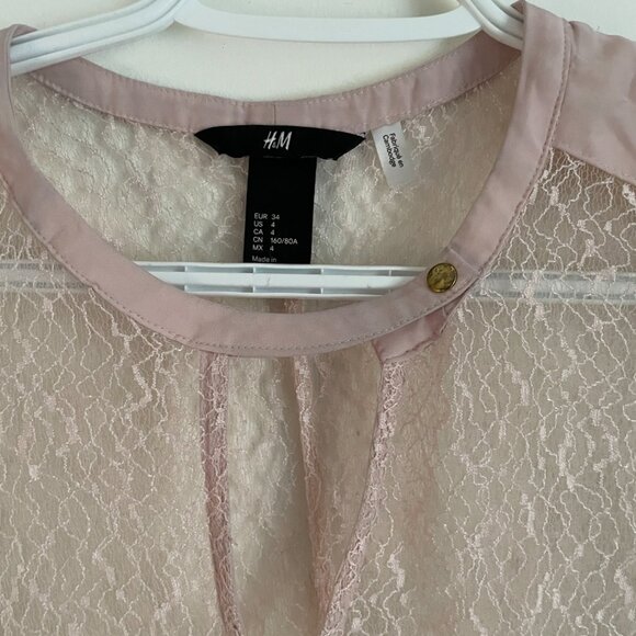 H&M Blush Pink Lace Sleeveless Top - Picture 2 of 8